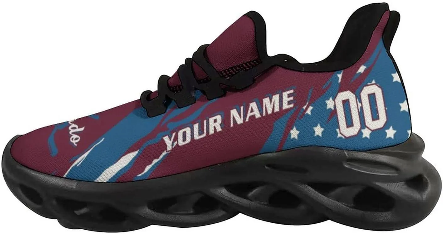 Custom Hockey Sneakers Personalized Breathable Fans Gifts Add Name & Number Workout Athletic Gym Slip-on Shoes for Men Women