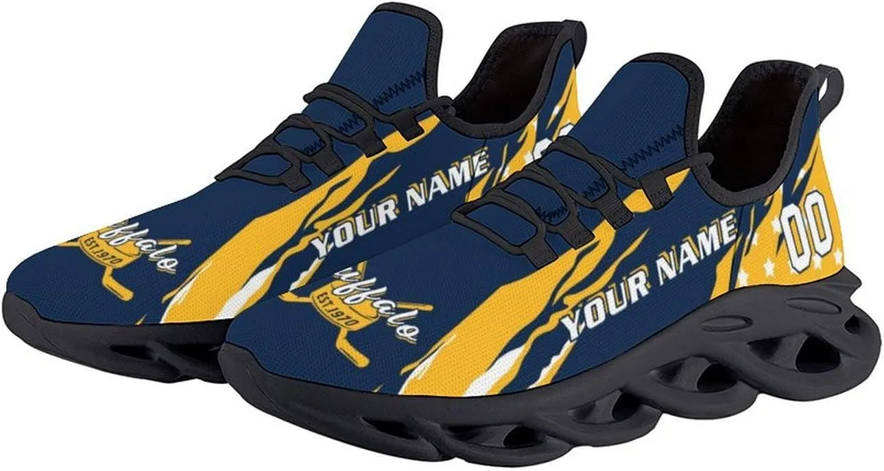 Custom Hockey Sneakers Personalized Breathable Fans Gifts Add Name & Number Workout Athletic Gym Slip-on Shoes for Men Women