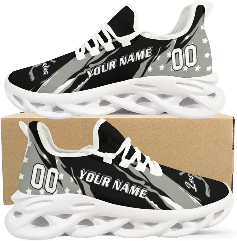 Custom Hockey Sneakers Personalized Breathable Fans Gifts Add Name & Number Workout Athletic Gym Slip-on Shoes for Men Women
