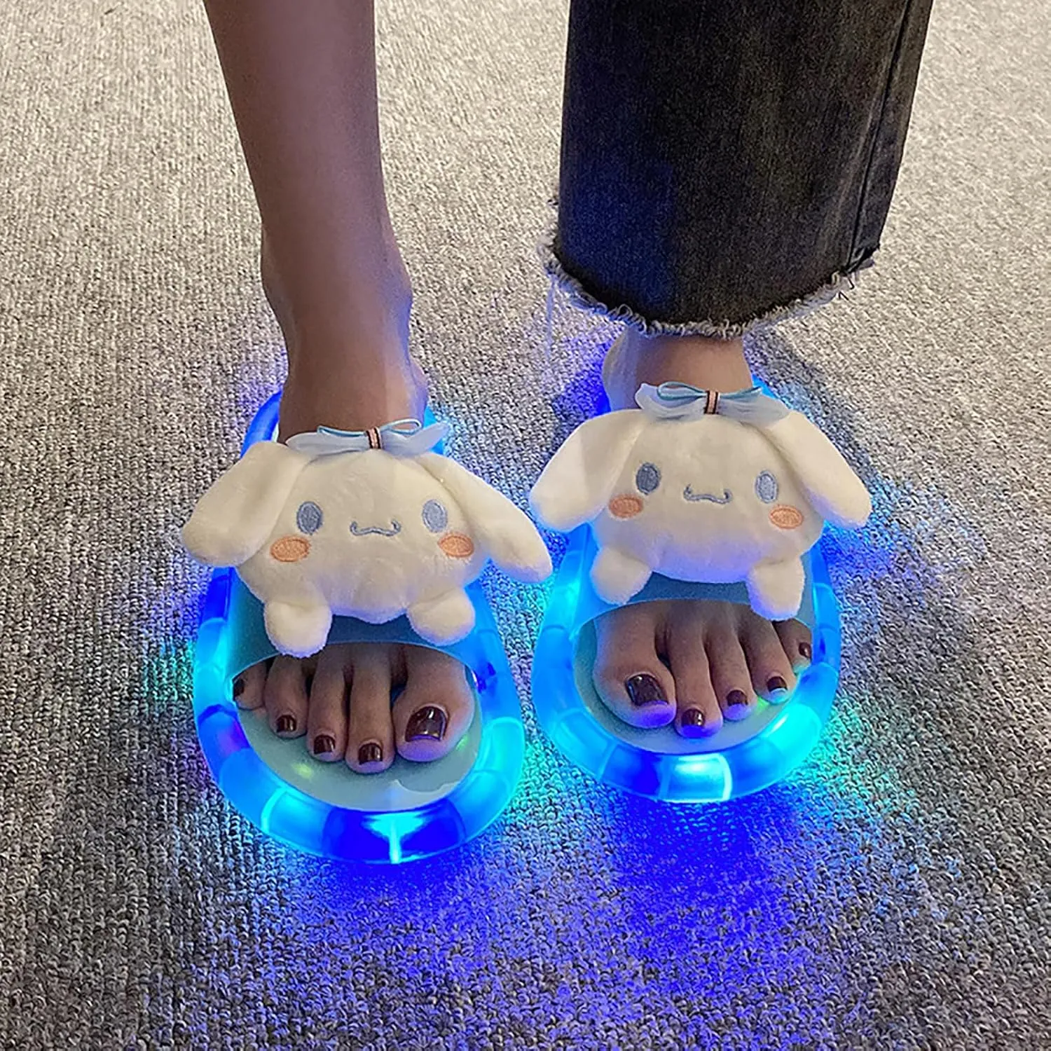 Cute Slipper for Women Men Light-Up Sandals Non-Slip Colored House Slippers for Easter Graduation Family Party