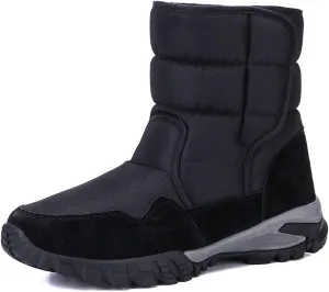 DADAWEN Men's Winter Snow Boots Outdoor Waterproof Anti-Slip Warm Fur Lined Cold Weather Boots