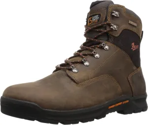 Danner Crafter 6” Waterproof Work Boots for Men - Nubuck Leather with Breathable Dry Barrier, DCS Footbed, and Traction Heel Outsole