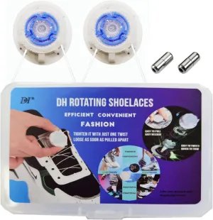DH Knob style Automatic Buckle No tie Laces,Lock Shoe Lace Tieless No tie shoelaces,Sneaker Laces One Size Fit All Unisex