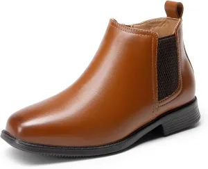 DREAM PAIRS Boys Chelsea Boots Side Zipper Classic Dress Boots for Kids