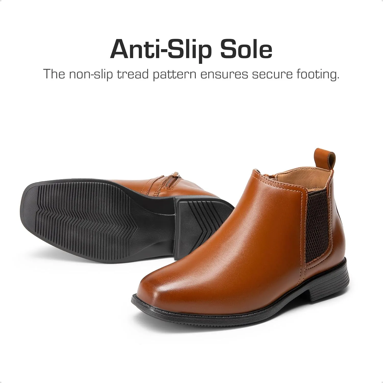 DREAM PAIRS Boys Chelsea Boots Side Zipper Classic Dress Boots for Kids
