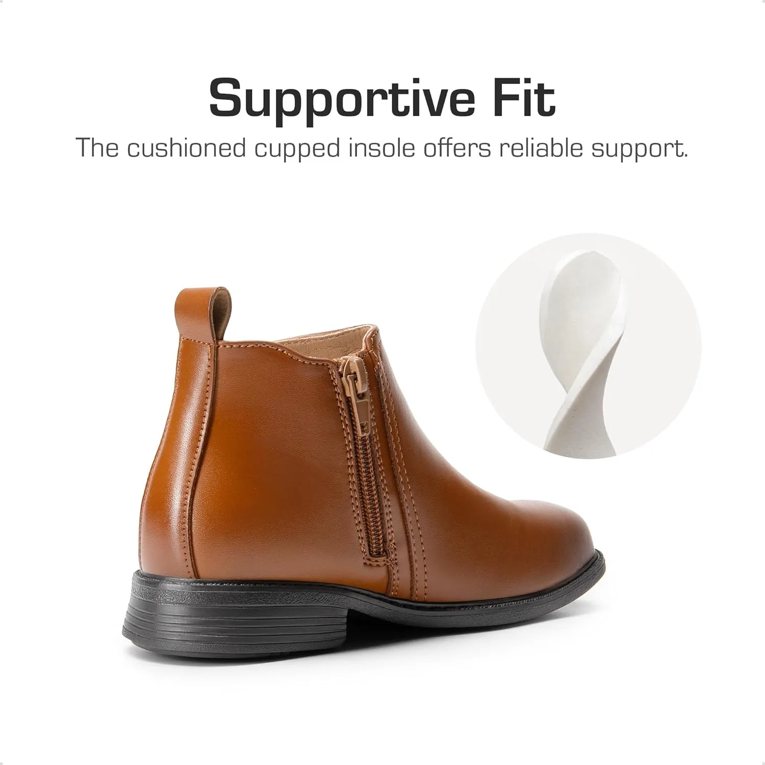 DREAM PAIRS Boys Chelsea Boots Side Zipper Classic Dress Boots for Kids