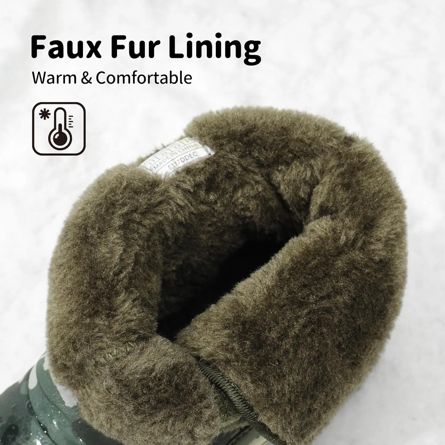 DREAM PAIRS Boys Girls Snow Boots Waterproof Hook and Loop Mid Calf Faux Fur Lining Winter Shoes for Little/Big Kids