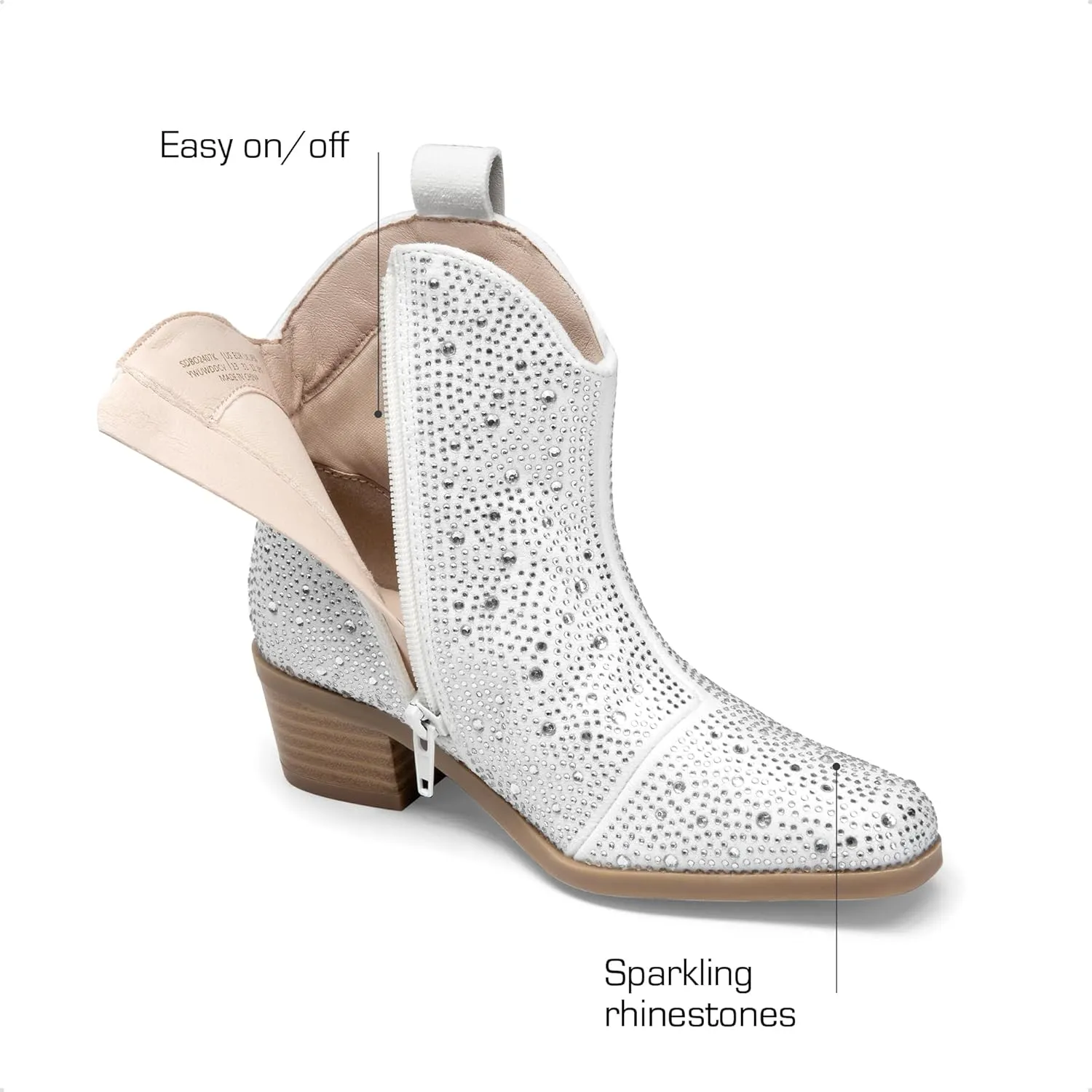 DREAM PAIRS Girls Cowgirl Cowboy Rhinestone Boots Ankle Low Heel Dress Booties