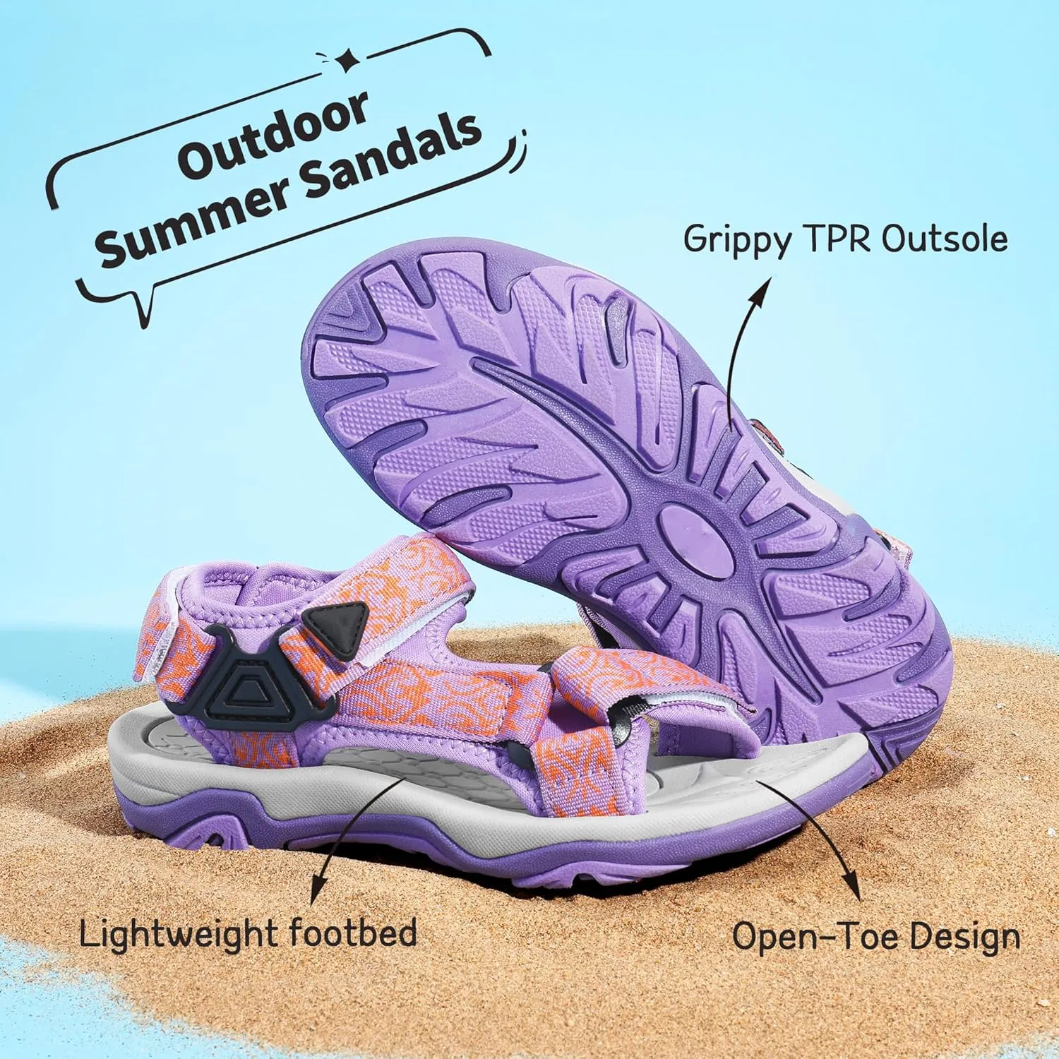 DREAM PAIRS Kids Adventurous Light-Weight Adjustable Straps Summer Sandals (Toddler/Little Kid/Big Kid)
