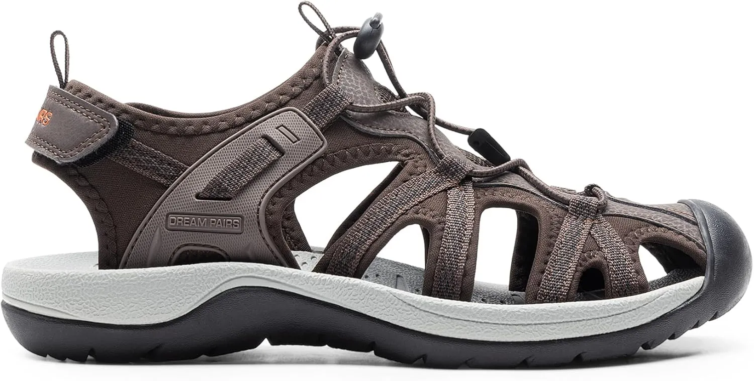 DREAM PAIRS Men's Sandals Hiking Water Sport Athletic Beach Outdoor Comfortable Casual Closed Toe Summer Sandal Shoes