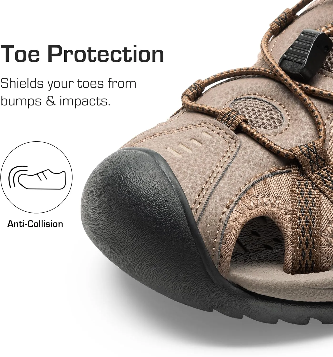 DREAM PAIRS Men's Sandals Hiking Water Sport Athletic Beach Outdoor Comfortable Casual Closed Toe Summer Sandal Shoes