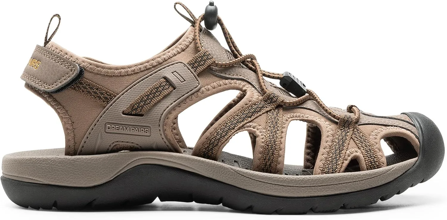 DREAM PAIRS Men's Sandals Hiking Water Sport Athletic Beach Outdoor Comfortable Casual Closed Toe Summer Sandal Shoes