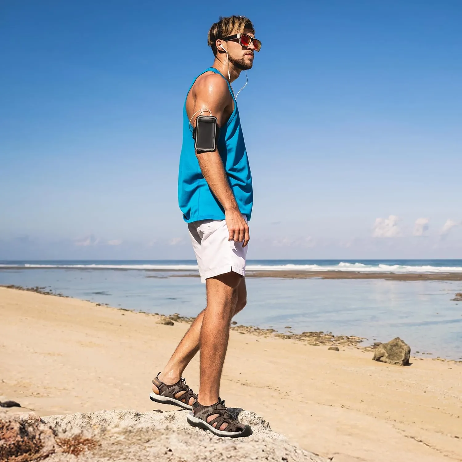 DREAM PAIRS Men's Sandals Hiking Water Sport Athletic Beach Outdoor Comfortable Casual Closed Toe Summer Sandal Shoes