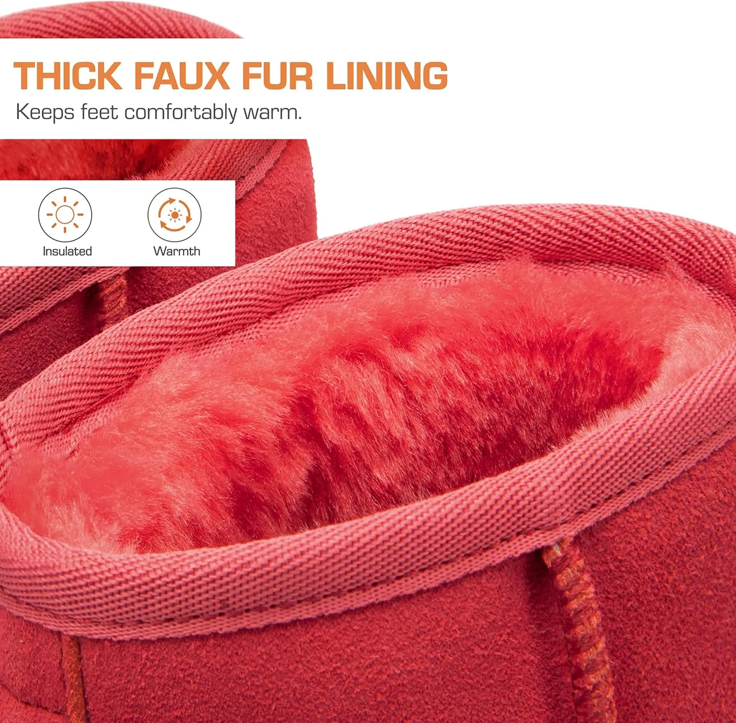 DREAM PAIRS Snow Boots for Women Genuine Suede Faux Fur Lining Water Resistant Anti-Slip Warm Winter Booties Slip On Memory Foam Comfort Ankle Boots FuzzyClassicⅡ Low Boots