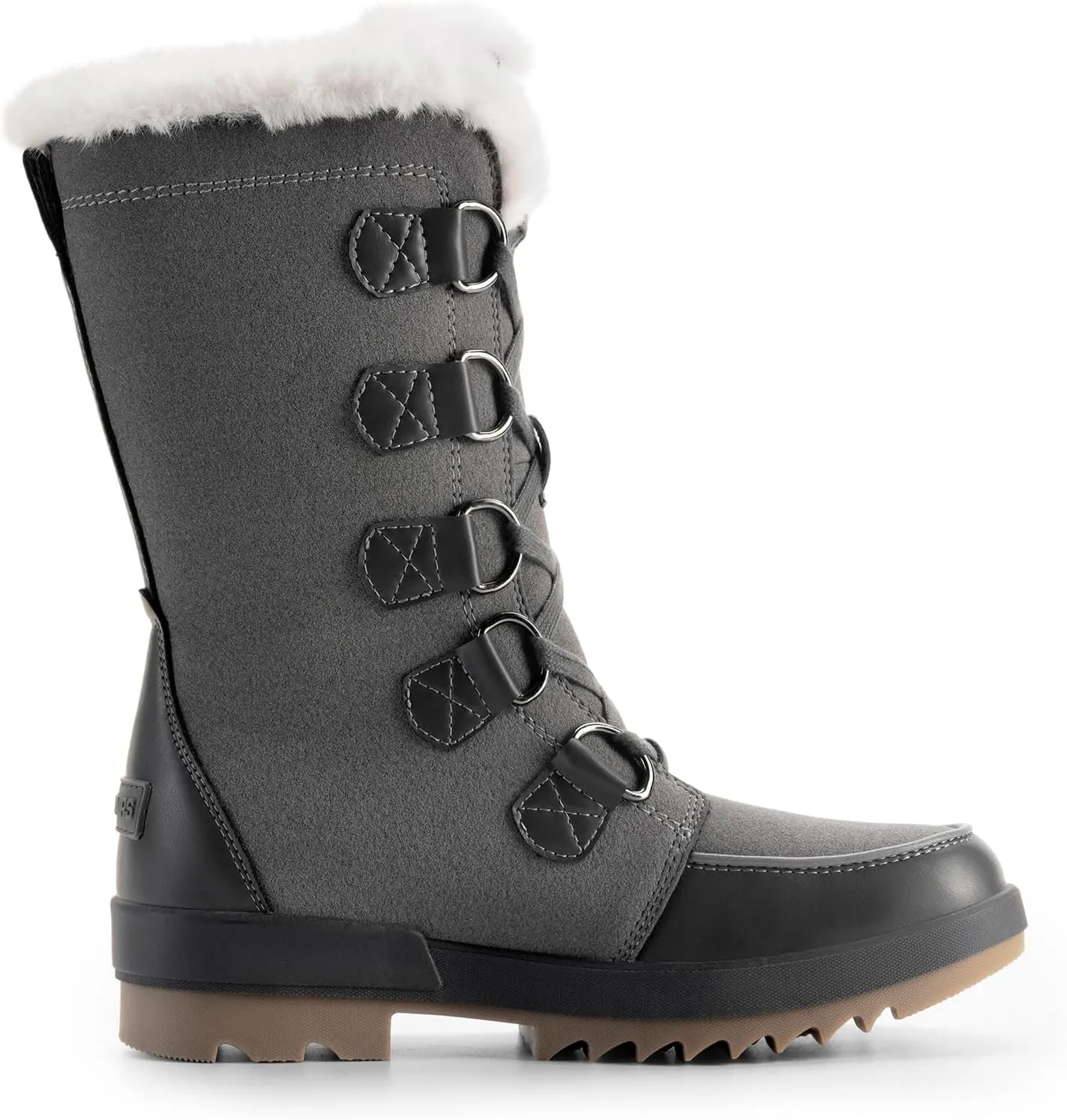 DREAM PAIRS Snow Winter Boots for Women Resistant Warm Mid-Calf Boots Faux Fur Lined Lace Up Anti-slip Outdoor Hiking Booties