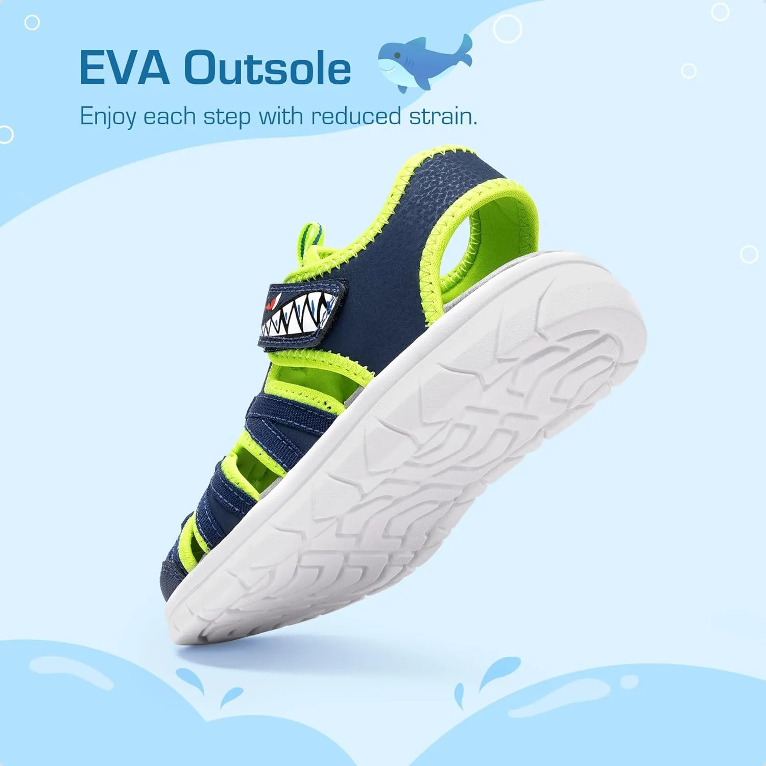 DREAM PAIRS Toddler Boys Girls Sport Sandals Cute Breathable Lightweight Outdoor Play Casual Closed Toe Hook and Loop for Toddlers & Little Kids