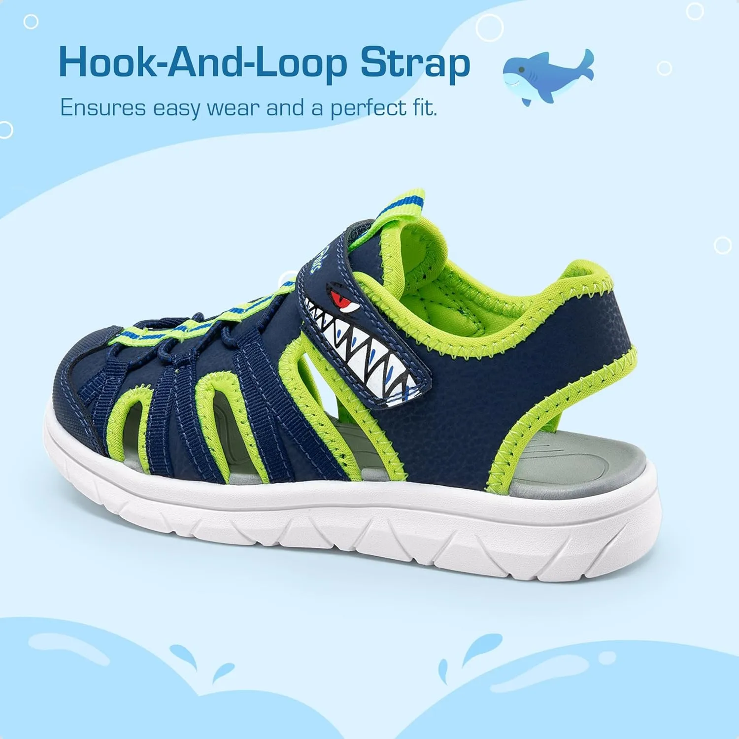 DREAM PAIRS Toddler Boys Girls Sport Sandals Cute Breathable Lightweight Outdoor Play Casual Closed Toe Hook and Loop for Toddlers & Little Kids