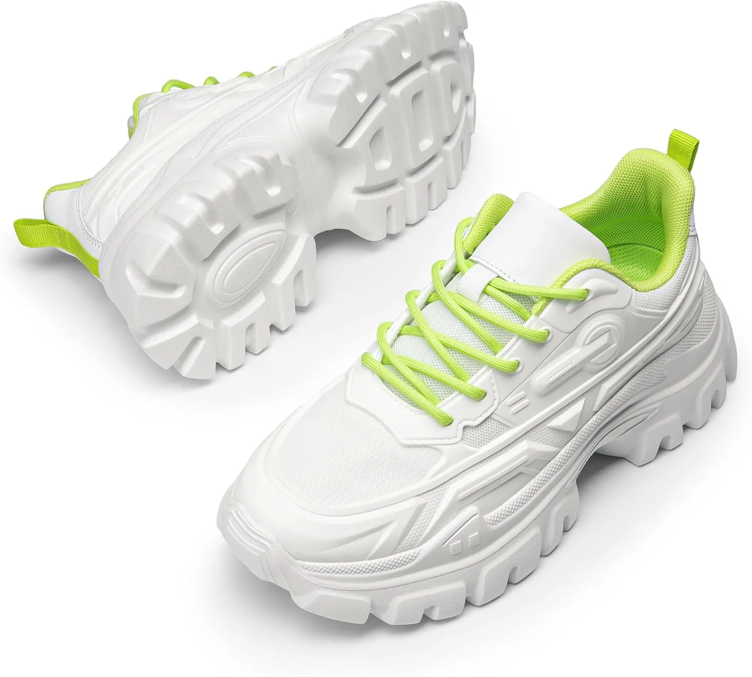 DREAM PAIRS Women Chunky Fashion Sneakers Platform Bold Lace-Up Comfortable Sneakers.