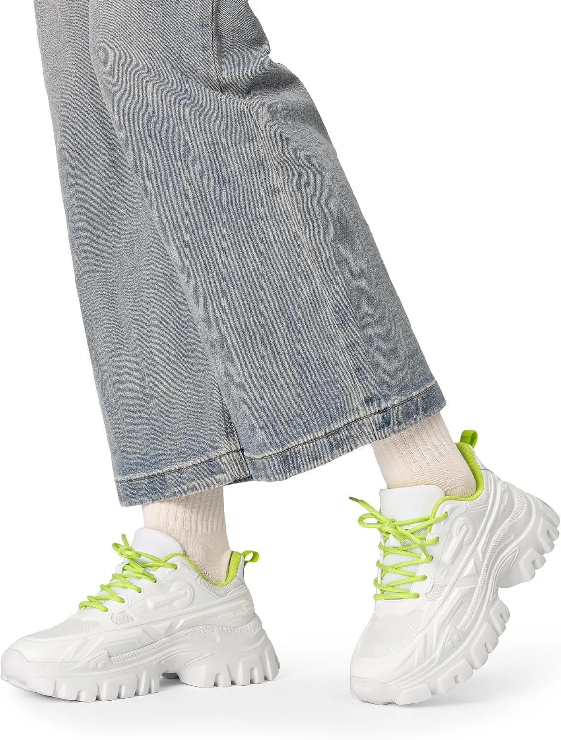 DREAM PAIRS Women Chunky Fashion Sneakers Platform Bold Lace-Up Comfortable Sneakers.