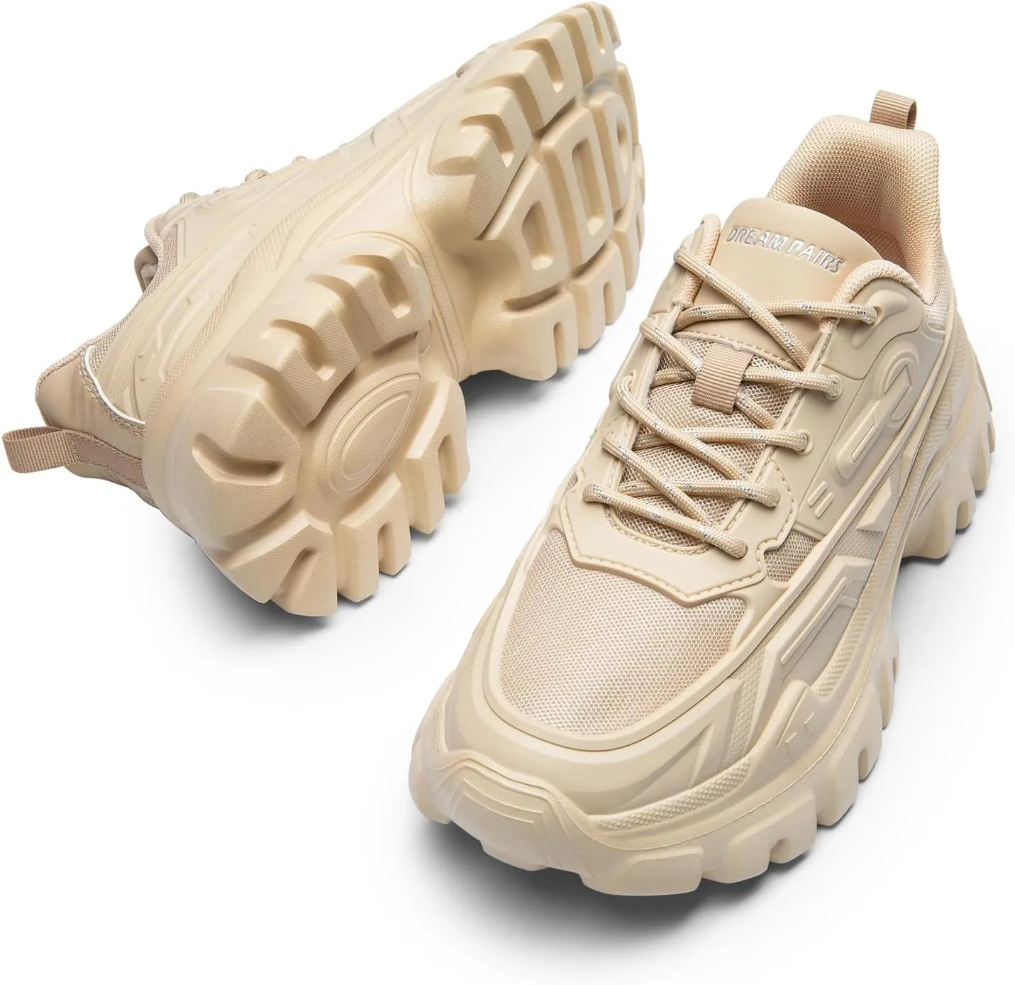 DREAM PAIRS Women Chunky Fashion Sneakers Platform Bold Lace-Up Comfortable Sneakers.