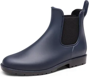 DREAM PAIRS Women's Ankle Rain Boots Chelsea Short Boots Waterproof Elastic Slip On Lightweight Comfortable Garden Outdoor Shoes
