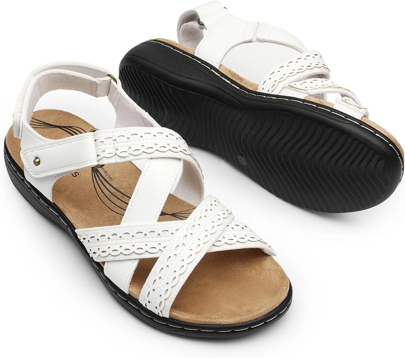 DREAM PAIRS Women's Arch Support Sandals Comfortable Open Toe Dress Flats Walking Sandals for Summer