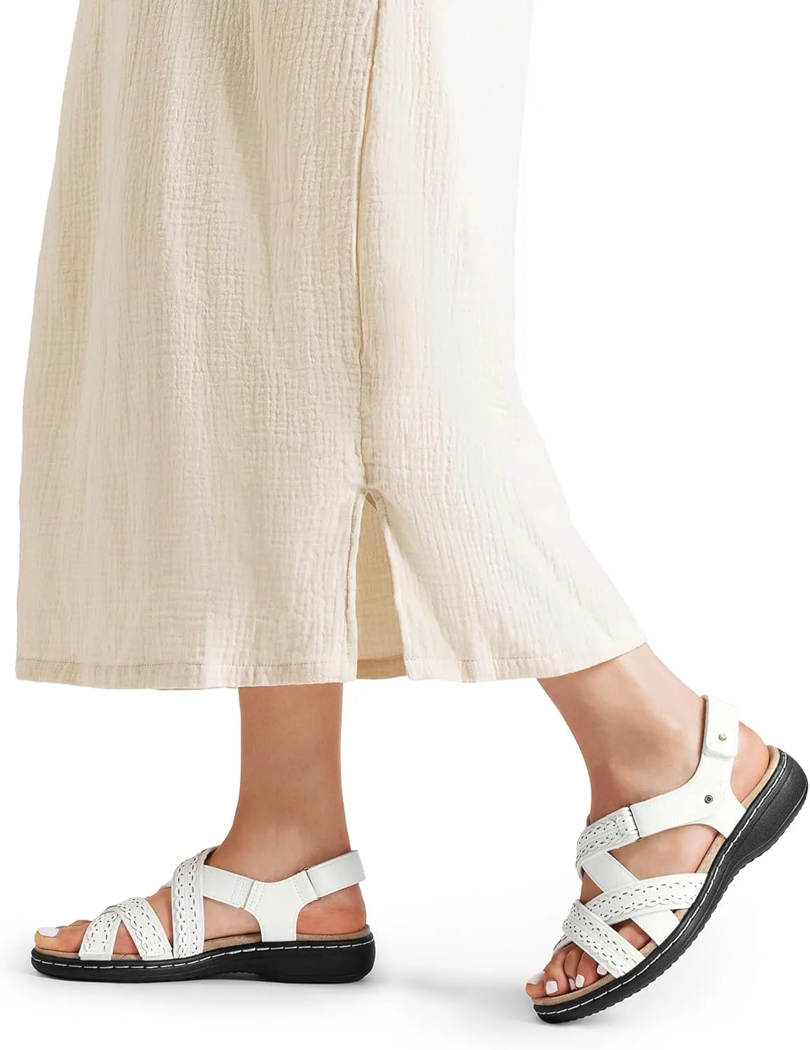 DREAM PAIRS Women's Arch Support Sandals Comfortable Open Toe Dress Flats Walking Sandals for Summer