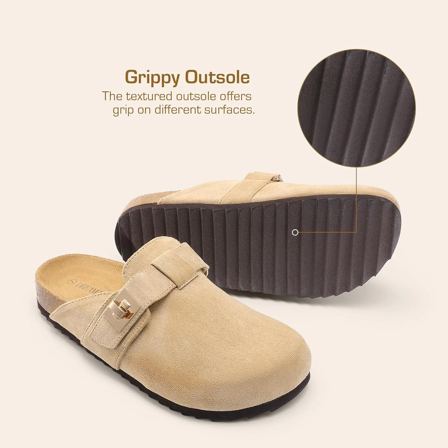 DREAM PAIRS Women's Clogs for Women Mules Cork Footbed Slip-On Shoes with Arch Support