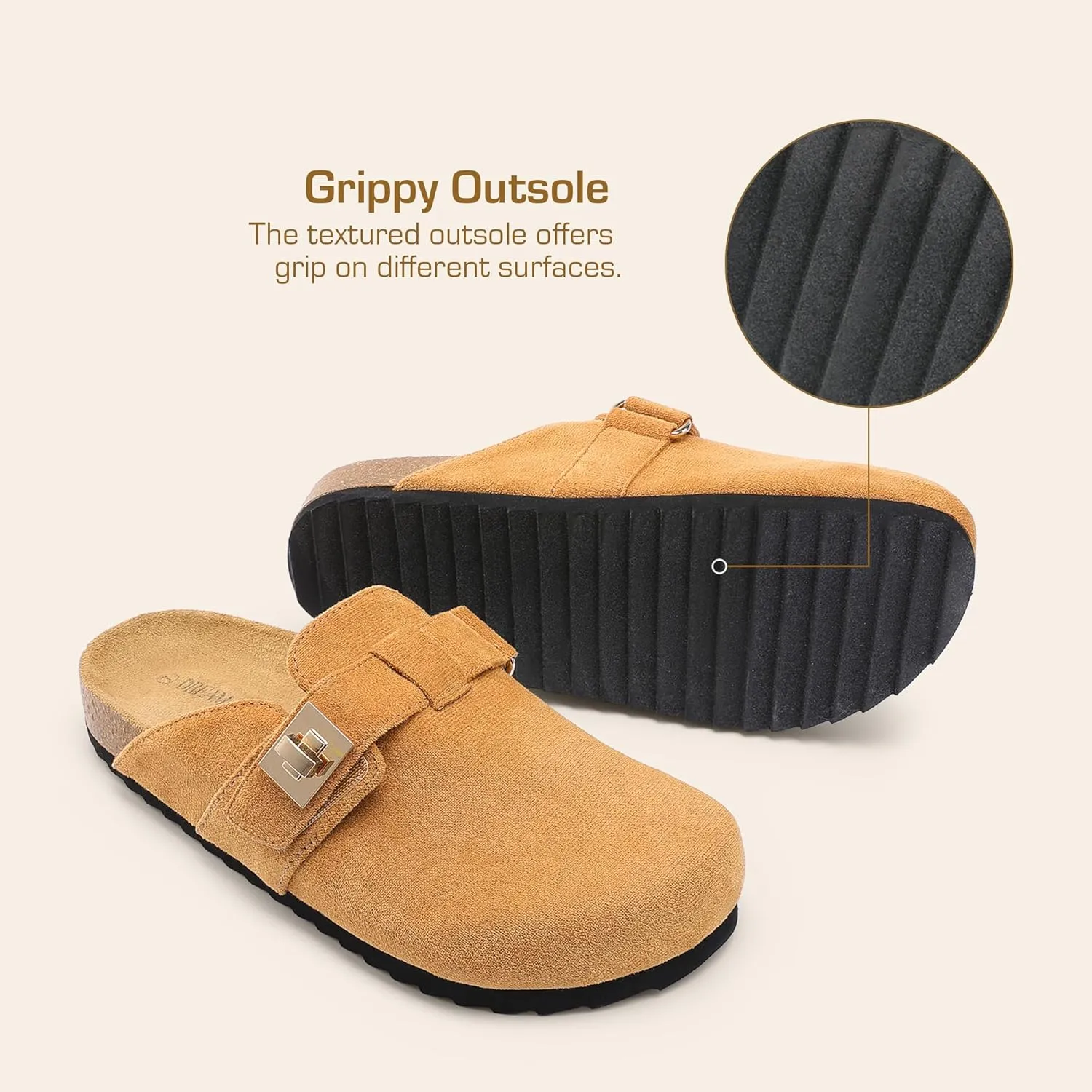 DREAM PAIRS Women's Clogs for Women Mules Cork Footbed Slip-On Shoes with Arch Support
