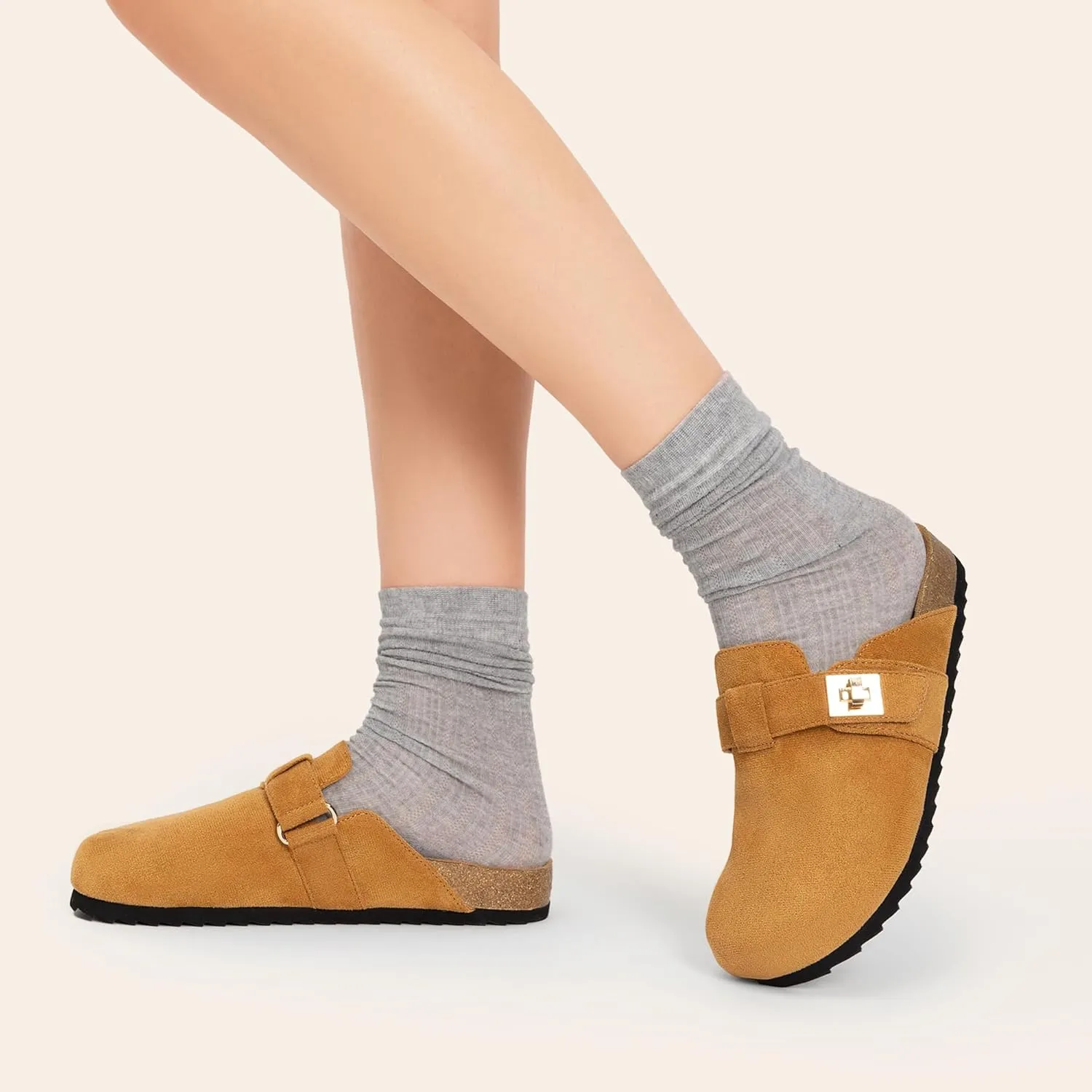 DREAM PAIRS Women's Clogs for Women Mules Cork Footbed Slip-On Shoes with Arch Support
