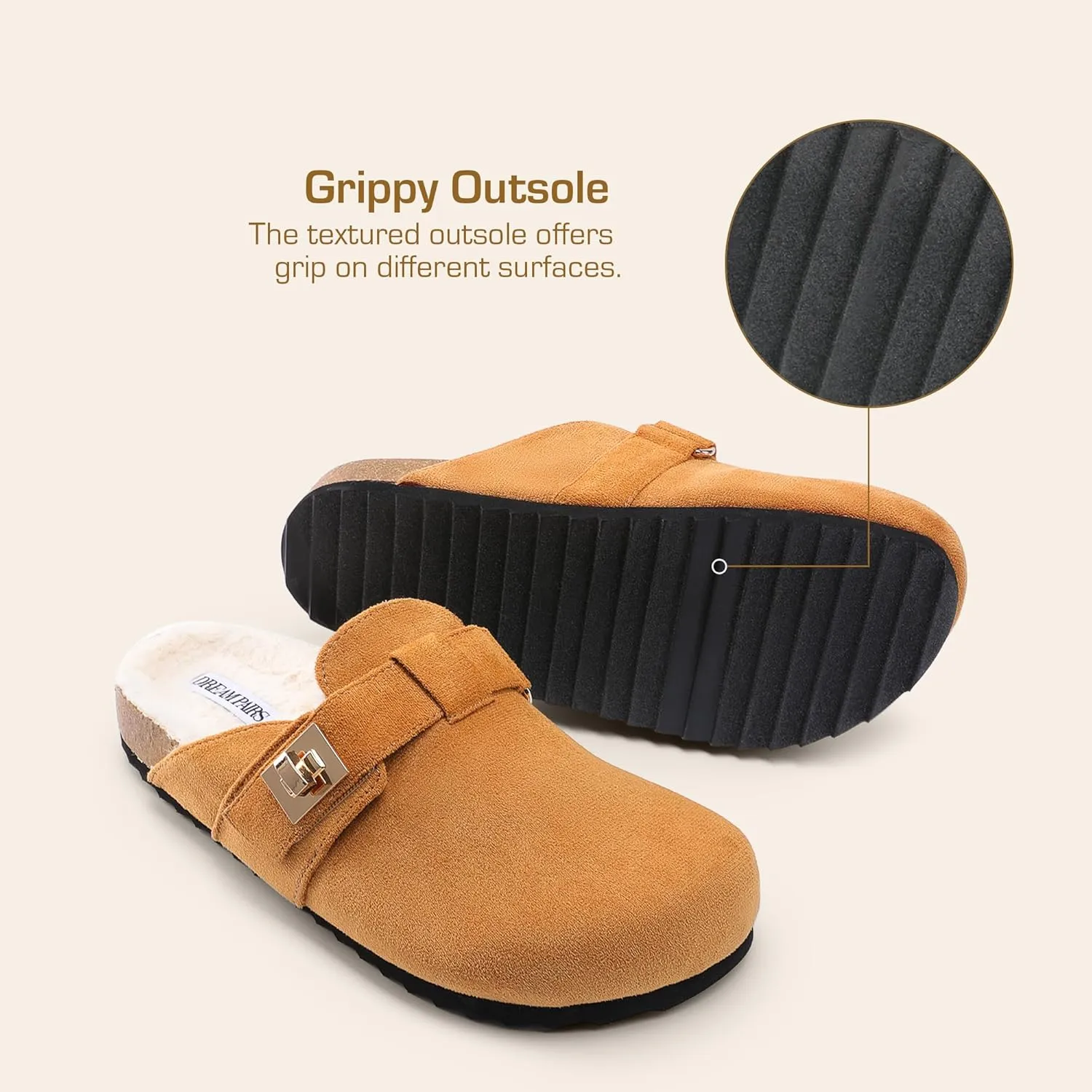 DREAM PAIRS Women's Clogs for Women Mules Cork Footbed Slip-On Shoes with Arch Support