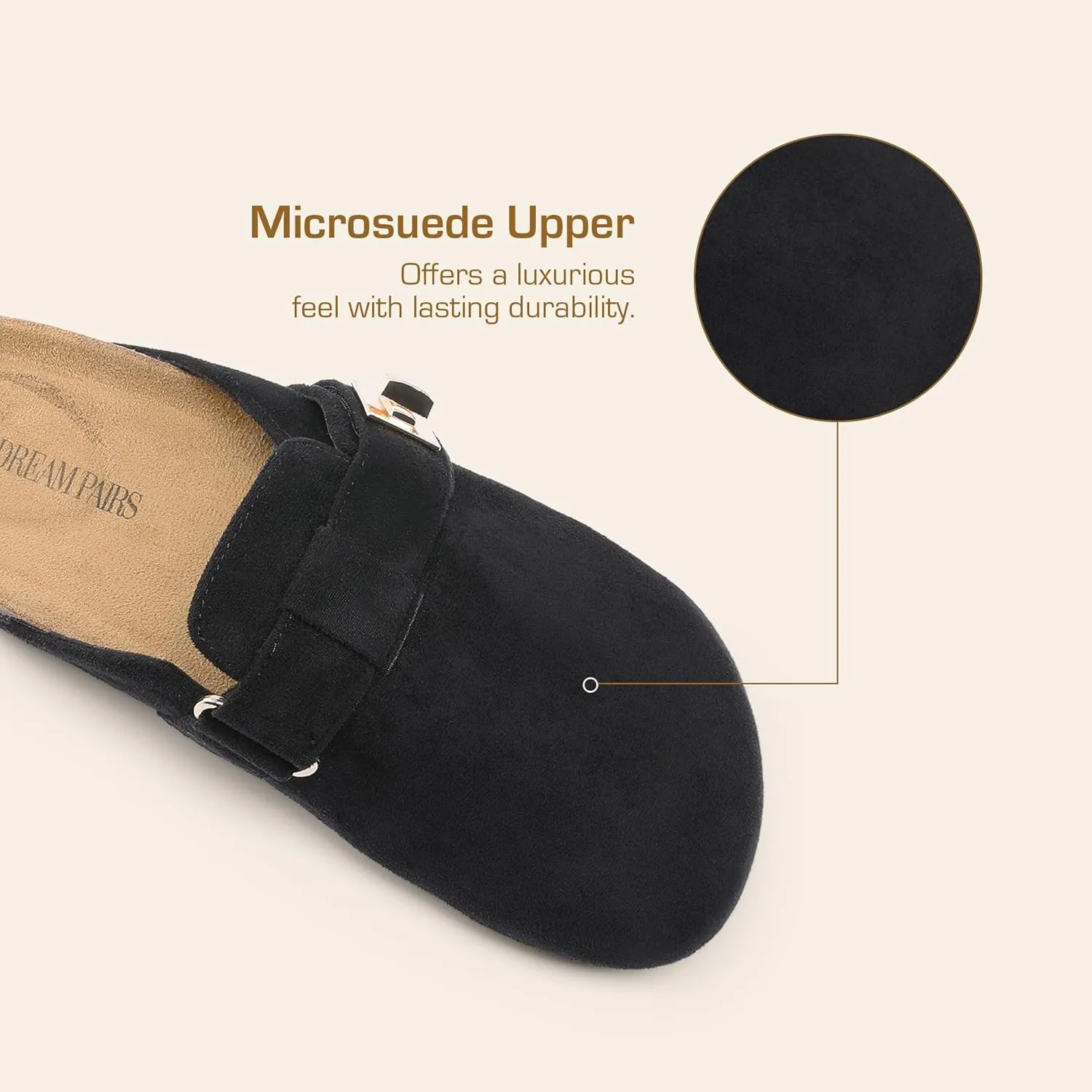 DREAM PAIRS Women's Clogs for Women Mules Cork Footbed Slip-On Shoes with Arch Support