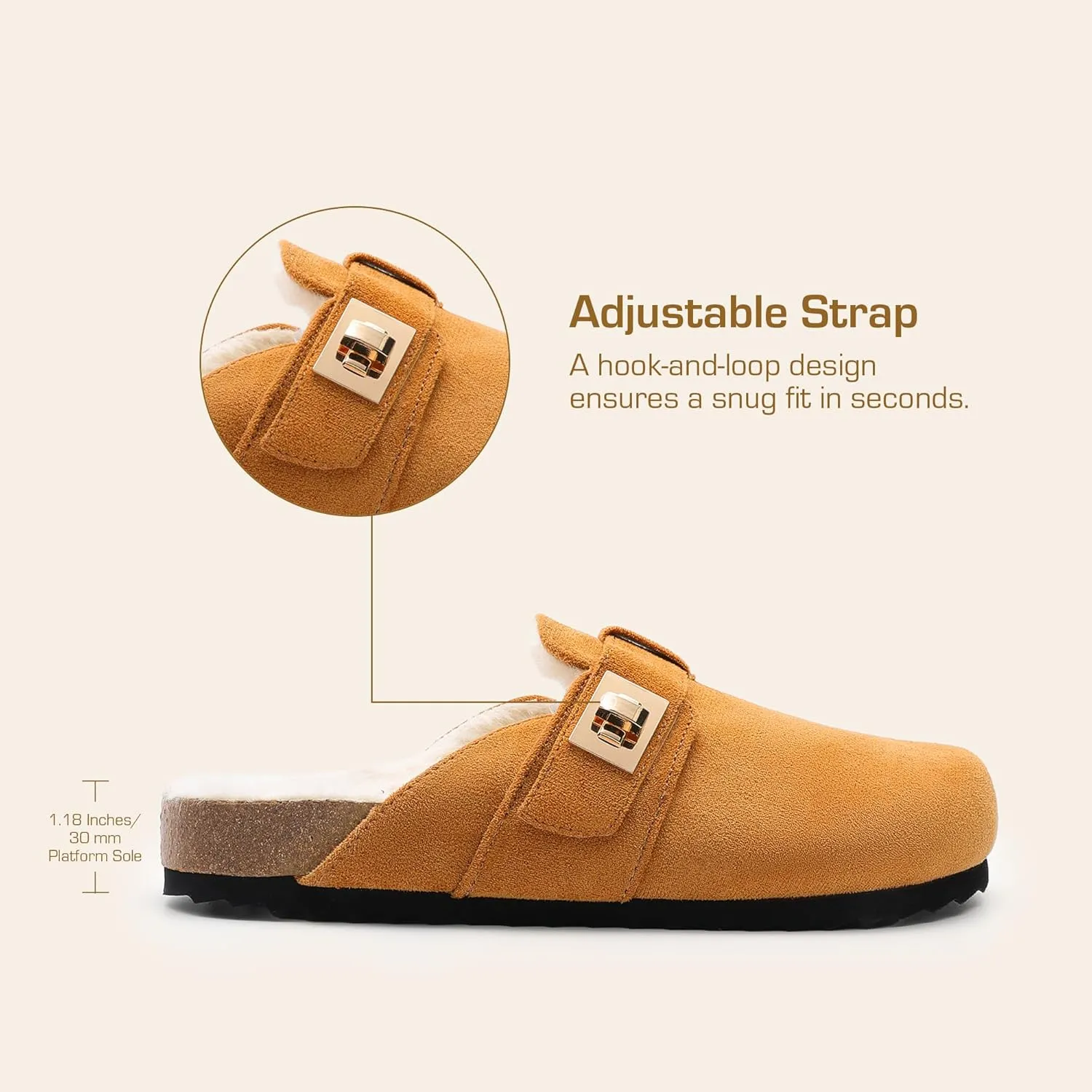 DREAM PAIRS Women's Clogs for Women Mules Cork Footbed Slip-On Shoes with Arch Support