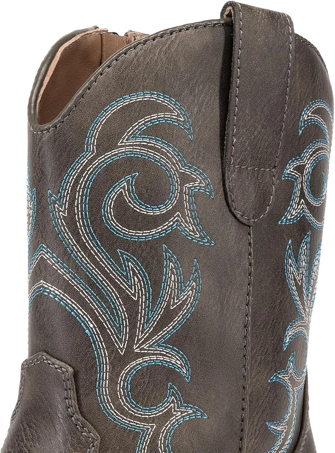 DREAM PAIRS Women's Cowboy Cowgirl Western Boots Embroidered Stitched Ankle Boots Square Toe Chunky Heel Fashion Short Booties with Zipper