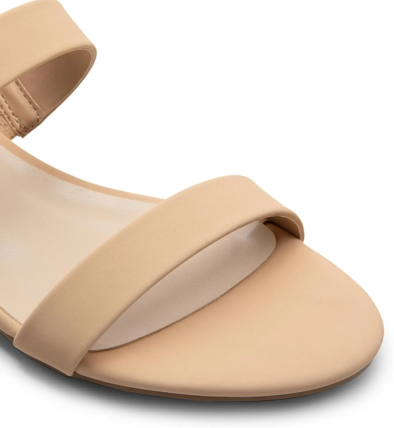 DREAM PAIRS Women's Slides Heels Slip On Low Block Sandals Two Strap Open Round Toe Chunky Casual Summer Mules Shoes