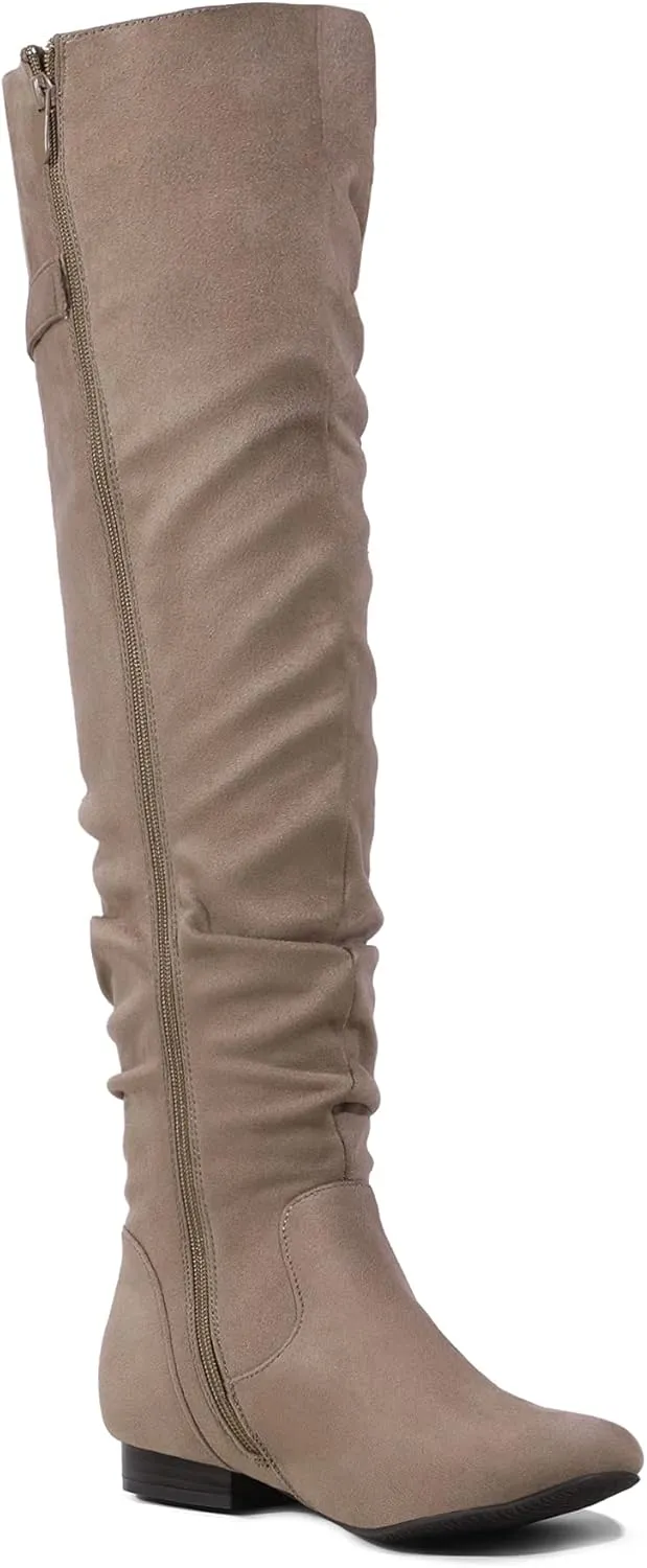 DREAM PAIRS Women's Suede Over The Knee Thigh High Winter Boots