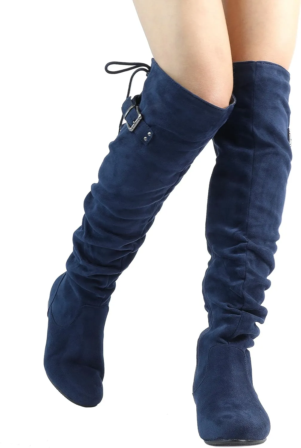 DREAM PAIRS Women's Suede Over The Knee Thigh High Winter Boots