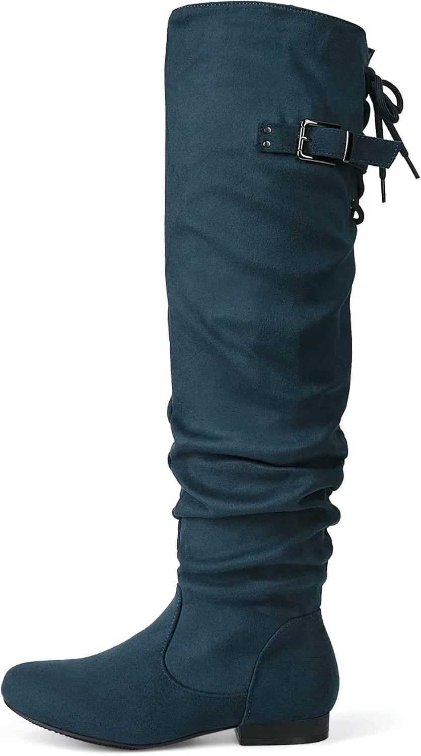DREAM PAIRS Women's Suede Over The Knee Thigh High Winter Boots