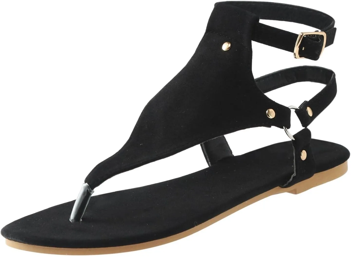 Dressy Thong Sandals for Women Open Toe Shoes Flat Beach Sandals Buckle Ankle Strap Casual Summer Retro Gladiator Sandals