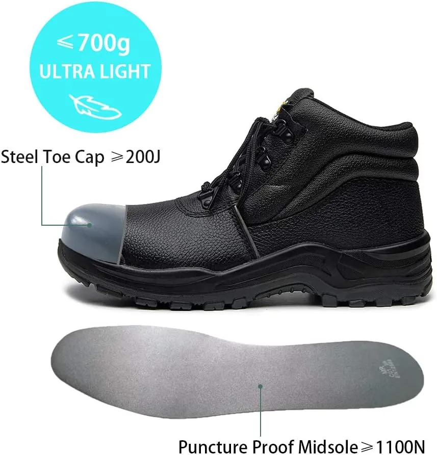 DRKA Water Resistant Steel Toe Work Boots For Men,6'' EH-Rated Safety Boots