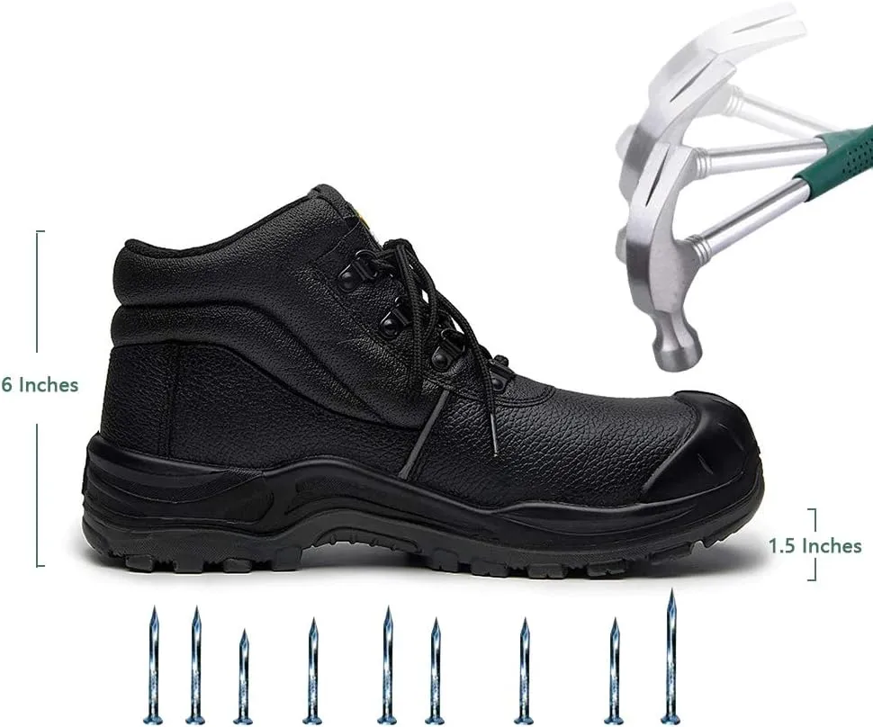 DRKA Water Resistant Steel Toe Work Boots For Men,6'' EH-Rated Safety Boots