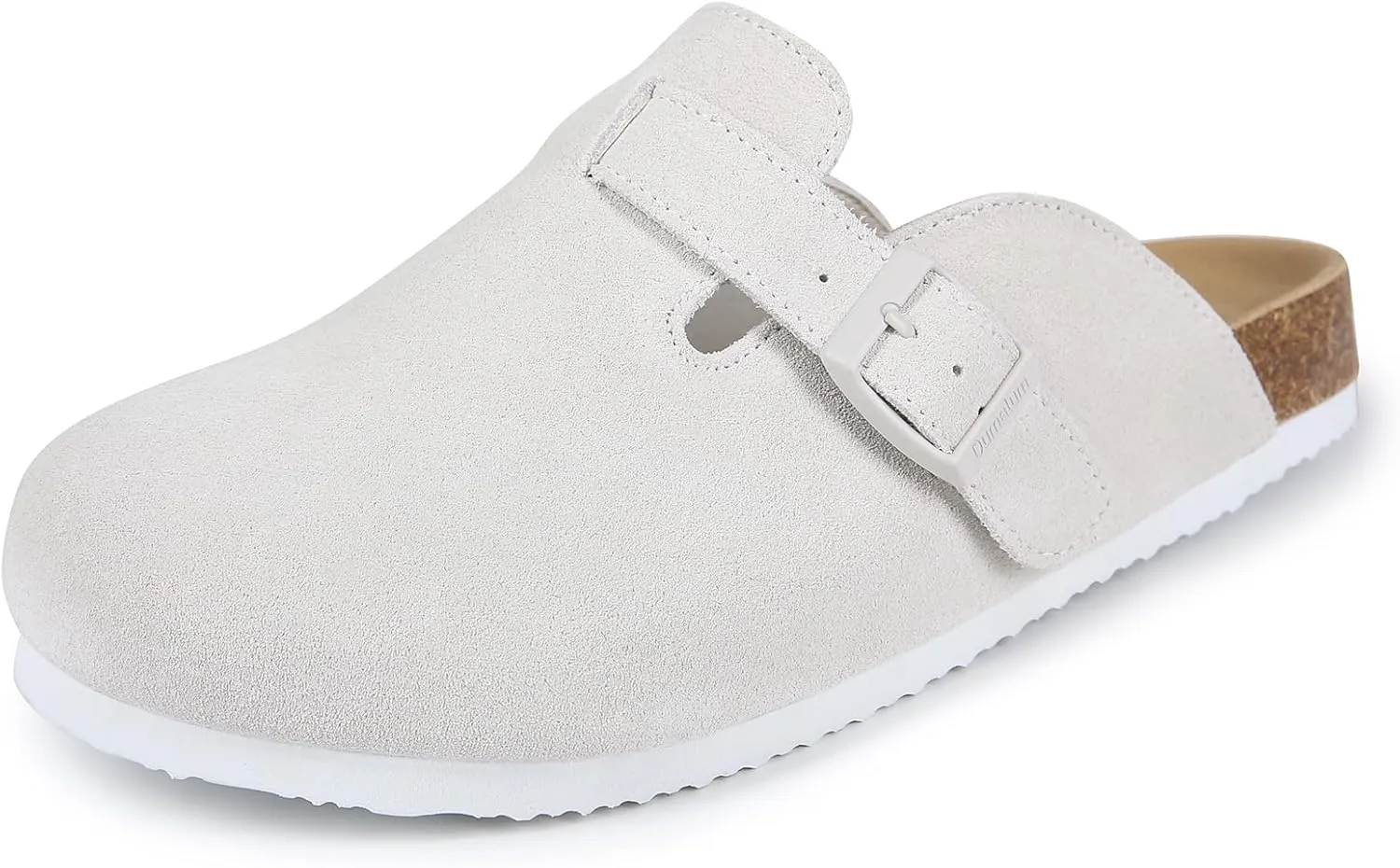 Dumalum Women's Suede Clog Leather Mules Arch Support Potato Shoes with Comfort Cork Footbed - Clogs for Women Men Unisex Antislip Slippers Sandals