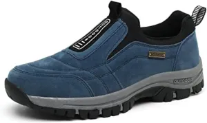EFTCAL Men's Suede Slip On Waterproof Anti-Slip Lightweight Orthopedic Loafers,Casual Fashion Breathable Low-top Safety Sneakers Comfortable Walking Boat Shoe