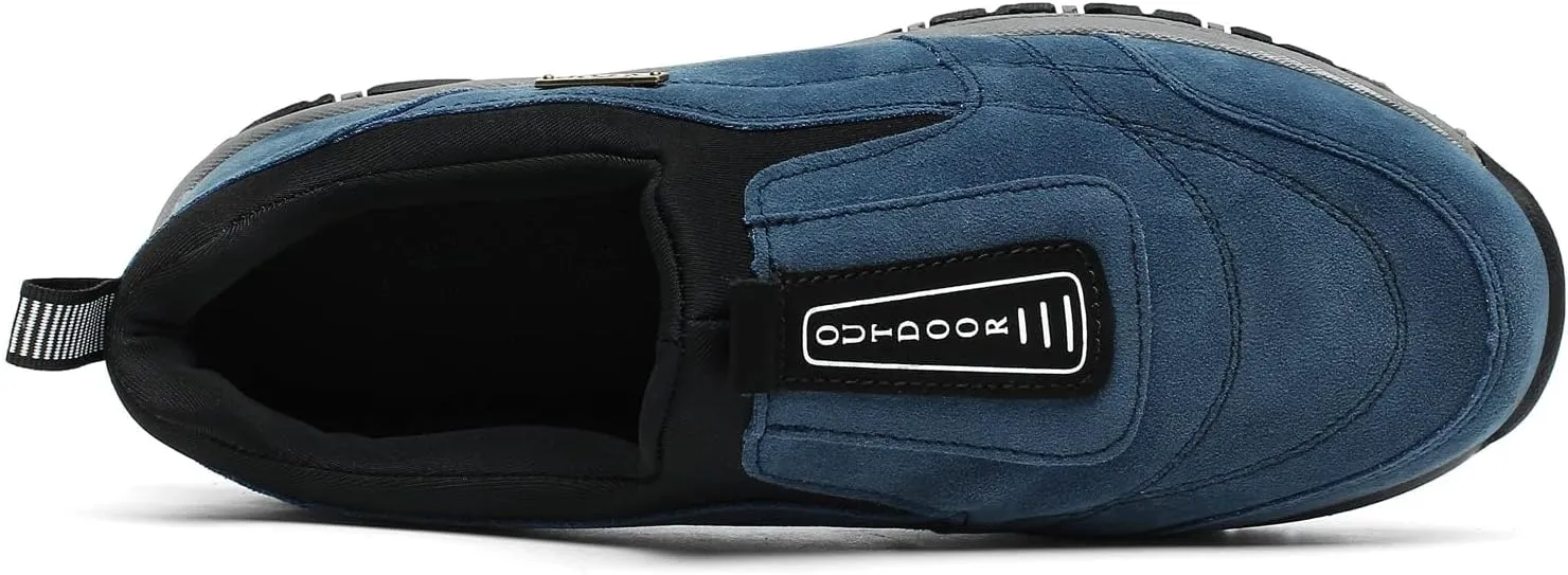 EFTCAL Men's Suede Slip On Waterproof Anti-Slip Lightweight Orthopedic Loafers,Casual Fashion Breathable Low-top Safety Sneakers Comfortable Walking Boat Shoe