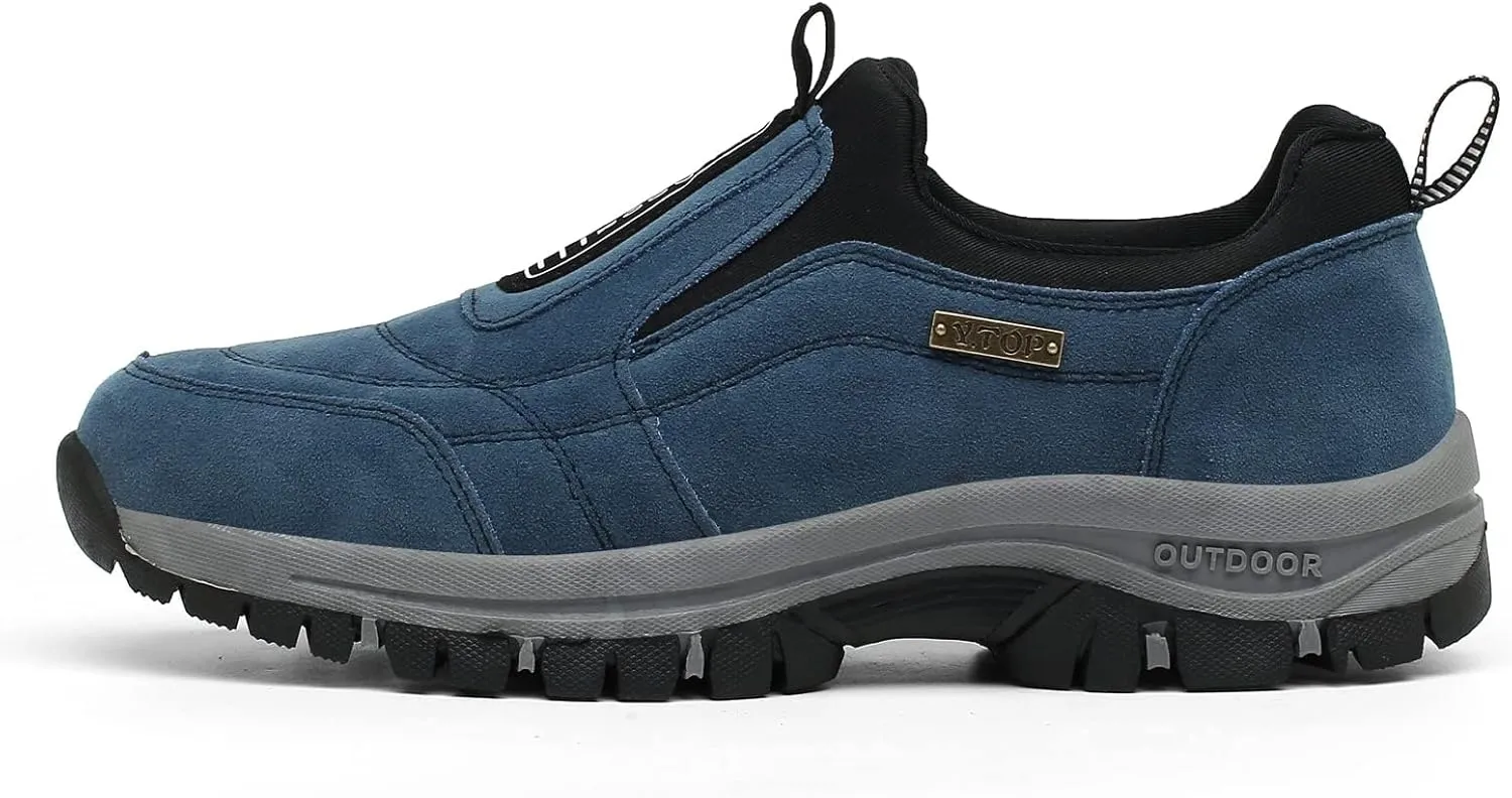 EFTCAL Men's Suede Slip On Waterproof Anti-Slip Lightweight Orthopedic Loafers,Casual Fashion Breathable Low-top Safety Sneakers Comfortable Walking Boat Shoe