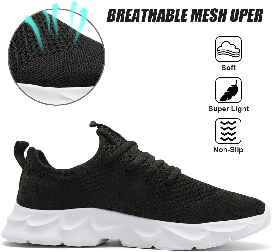 EGMPDA Men's Tennis Shoes Walking Lightweight Breathable Fashion Sneakers Non Slip Workout Gym Shoes for Running