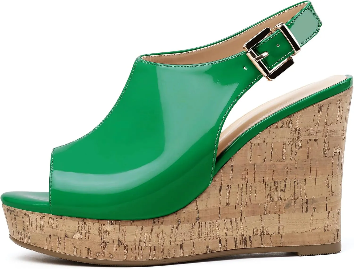 Eldof Platform Wedge Sandals for Women Peep Toe Slingbck High Heel Wedge Sandals Platform Wooden Heels for Dress Summer Party Evening