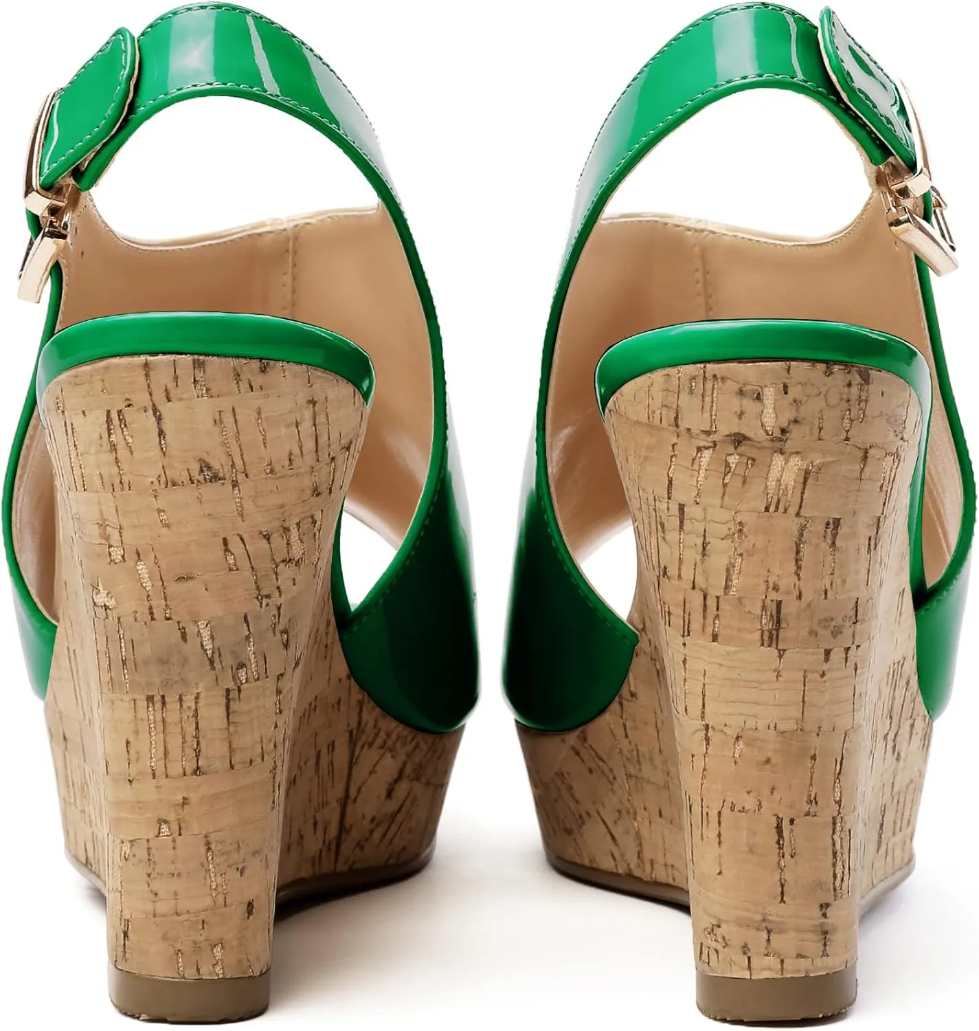 Eldof Platform Wedge Sandals for Women Peep Toe Slingbck High Heel Wedge Sandals Platform Wooden Heels for Dress Summer Party Evening