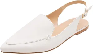 FEVERSOLE Pointed Toe Casual Slingback Flat Mules Women's Fashion Buckle Strap Slide Summer Slippers