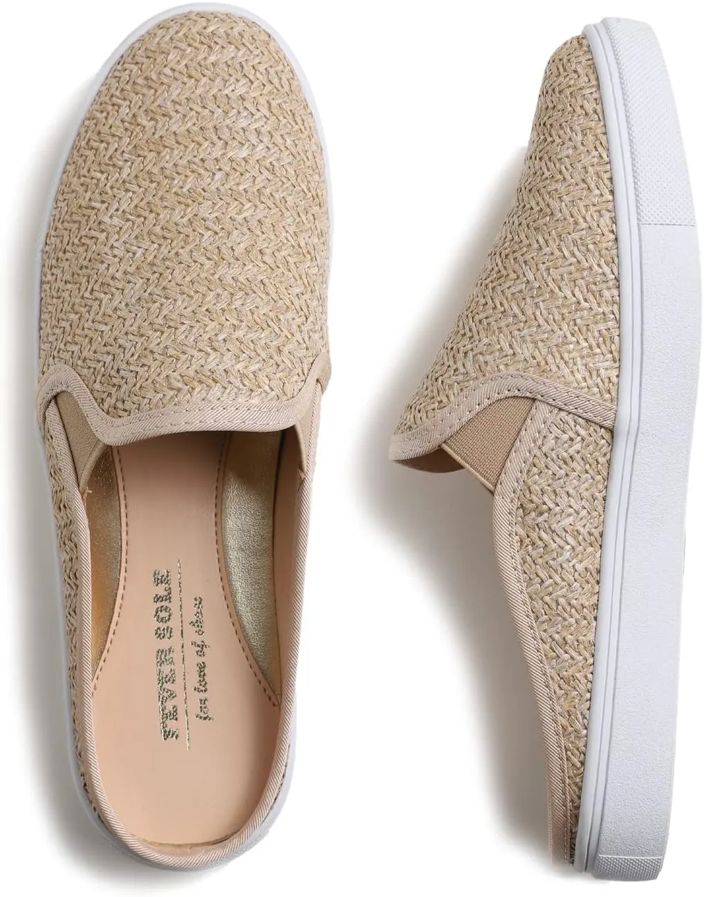 FEVERSOLE Women's Sport Mules Slip On Loafers Fashion Backless Sneakers